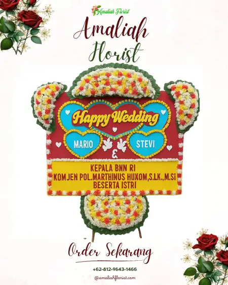 Papan Bunga Pernikahan Penyengat Rendah